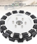Front view of a 152mm (6 inch) aluminum alloy Mecanum wheel with 19mm rollers for DIY robot, 40kg load capacity