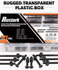 121 Piece M6 Furniture Bolts And Barrel Nuts Set With Hex Key For Baby Crib And Furniture Repairs in Transparent Box