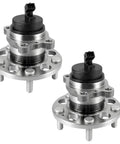 Premium 2 Piece Rear Wheel Hub And Bearing Assembly Bolt On Direct Fit Replacement For Kia Soul And Soul Ev, close-up view of hubs.