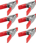 Heavy Duty 6 Inch Spring Clamps Set With 2.5 Inch Jaw Opening Rubber Coated Handles And Tips Metal Clamps For Woodworking DIY Photography And Crafting 6 Pack Clamp Kit