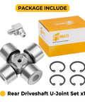 Beefed Up Rear Driveshaft U Joint Set for Can-Am Outlander and Commander UTVs, Heavy Duty Axle Joint Kit Fits 400 450 500 570 650 800 850 1000 Models, Easy Install, High-Performance Replacement rear driveshaft U-joint set x1 with clips and box