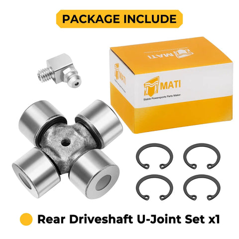 Beefed Up Rear Driveshaft U Joint Set for Can-Am Outlander and Commander UTVs, Heavy Duty Axle Joint Kit Fits 400 450 500 570 650 800 850 1000 Models, Easy Install, High-Performance Replacement rear driveshaft U-joint set x1 with clips and box