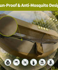 Sun-proof and anti-mosquito 3 In 1 Camping Hammock Tent With Mosquito Net And Rainfly in a wooded area.