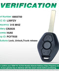 315 433MHz Adjustable ID44 Chip EWS System Remote Key Fob With 3 Buttons For BMW listing key specifications.