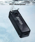 Beefy Bass Portable Bluetooth Speaker With Crisp Stereo Sound, IPX7 Waterproof speaker submerged in water, highlighting durability.