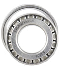 KABOBEARING 30205 wheel hub bearing, front view; silver metal with visible steel balls