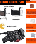 MTB Hydraulic Disc Brake Set With Aluminum Lever Dual Piston Calipers brake pad components and measurements