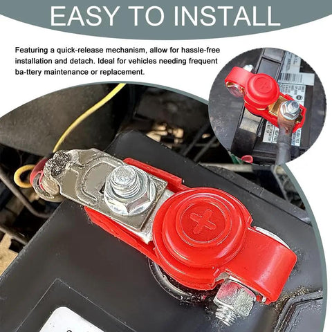 Universal Car Battery Terminal Connector Kit For Positive And Negative Posts Pure Copper Clamp Ends with plastic cover