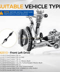 Front Left CV Axle Shaft Assembly For Ford Fusion And Lincoln MKZ shown with parts diagram, highlighting suitable vehicles.