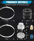 Steering Rack Repair Kit components with dimensions for BMW 2010 to 2019 1 2 3 4 Series Direct Replacement Tool with 24mm Hex Head