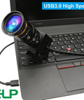 4K 60fps USB 3.0 Webcam With HDMI And USB Output For Dual Display Setup, 10x Zoom Lens 5-50mm mounted on a laptop keyboard