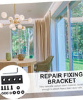 Black Carbon Connection Plate Set With Adjustable Fixing Bracket for Sliding Barn Doors shown with screws and hardware