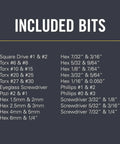 Included bits list for 21 Double Ended Screwdriver Bits Bit Kit For Multi Tools Ready For Any Job No Fuss On The Road