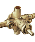 Beefy Commercial Posi-Temp Brass Rough-In Shower Valve With Stops Half Inch Connections Four-Port Tub And Shower Valve