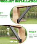 Beefy 4 Pack Steel 45 Degree Angle Connector Bracket Kit For Wooden Structures, Pergolas, Gazebos, Terraces And Patio Roofs installed view.