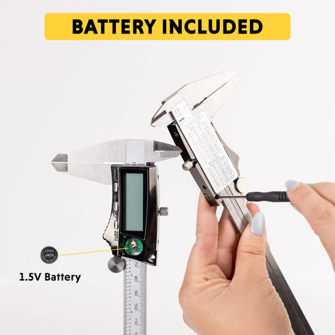 Eight Inch Digital Caliper With Extra Large LCD Display, 0 To 8 Inch Range, Three Mode Readout For Decimal Inches, Fractional Inches, And Millimeters, Stainless Steel Ruler, Auto Power Off, Heavy Duty Tool Pro Grade