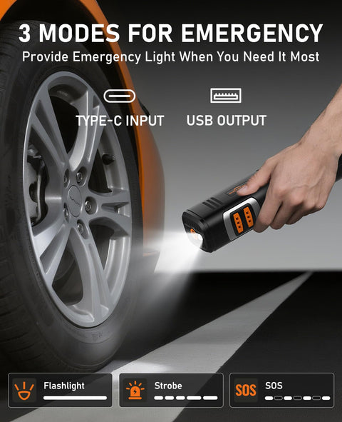 Cordless Tire Inflator Portable Air Compressor With 150 PSI Auto Shutoff LED Light And Digital Pressure Gauge The On The Go Workhorse For Cars Motorcycles Bicycles And Balls in use for car tire inflation