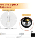 All In One Blow Mold Light Kit Replacement With Switch for indoor outdoor decor, E27 socket, 5ft cord, round plate fixing part