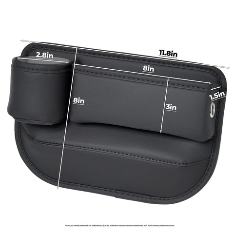 Anti Drop Car Seat Gap Filler Organizer In Premium Leather with dimensions