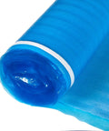 Game Changing 3in1 Vapor Barrier Flooring Underlayment With Pre Attached Tape For Laminate And Engineered Floors On Wood Or Cement Sub Floors Covers 100 Square Feet Quick Lay Down Smooth And Solid Finish showing rolled blue underlayment.