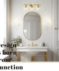 Gold Three Light Vanity Light Over Mirror For Bathroom Modern Wall Mount With Glass Shades Champagne Brass Finish UL Listed