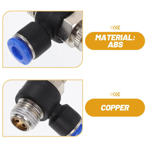 Super Easy 12 Piece Air Hose Adapter Fitting Kit With Abs And Copper Push To Connect Pneumatic Joints For Any Air Compressor Time Saving Install And Quick Release Couplers That Replace Old Broken Fittings Fast And Reliable ABS copper air hose fitting close-up