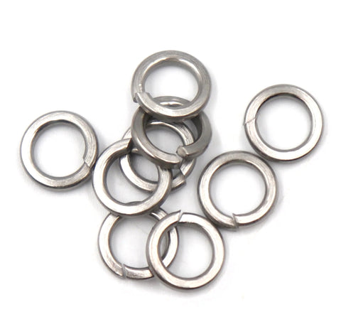 Spring lock washers, 304 stainless steel, assorted sizes, about 10 rings.