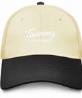 Spray Tan Inspired Dope Cool Hats For Men And Women Versatile Breathable Trucker Cap with Adjustable Buckle, front view