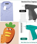 Image showcasing Mini Stitch Gun For Quick Clothing Repairs And Temporary Seams With 5000 Black And White Fasteners Six Extra Needles.