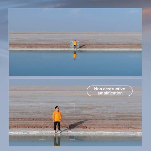 Image showcasing non-destructive amplification with person in orange jacket at lake, highlighting Camera Drone With Screen Display Remote, 2.4G Quadcopter With Altitude Hold, Headless Mode, 3 Speed Gears, HD Camera With 120 Degree Lens And 90 Degree Tilt, FPV Ready, Perfect For Grown Ups, Ideal Gift For Men And Women capabilities.