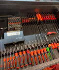 Pro Series 4.0 Magnetic Screwdriver Organizer With Magnetic Base For Secure Tool Drawer Storage Modular System For Pros And DIY Mechanics 12 Holder Pack displayed in a toolbox drawer.