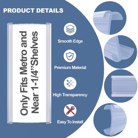 Clutch Wire Shelf Label Holders With Thirty Plastic Clip In Sleeves For Pain Free Pantry Organization And Zero Mess Retail Vibe Snaps Securely Onto One Point Two Five Inch Metal Racks To Keep Your Entire Store Looking Tight And Totally Legit