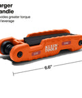 Pro Folding Hex Key Set With 21 SAE And Metric Keys High Leverage Blades in orange tool handle, closed view