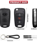 Kia Soul 2010 To 2013 Rio 2012 To 2014 Sportage 2012 To 2014 Three Button Flip Key Fob Shell Case Replacement size and tools