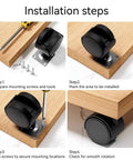 1.5 Inch Swivel Plate Caster With Brake, Heavy Duty 5 Pack, Nylon Small Caster Wheels installation steps on wooden surface