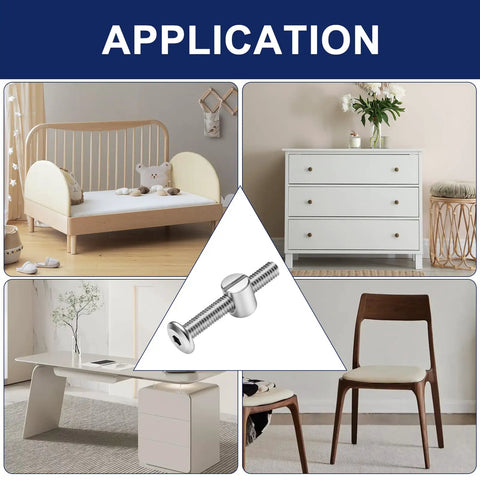 Flat Head Socket Head Cap Screws M6 X 60mm With Barrel Nuts And Allen Wrench Set for furniture assembly and application on bed, cabinet, chair.
