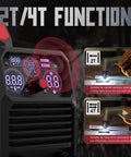 All In One 65 Amp Plasma Cutter Dual Voltage 110V 220V Non HF Non Touch Pilot Arc Plate Cutting Grid Cutting Gouging Marking 4 In 1 Multifunction Metalworking Tool For Home Shop Pros showing control settings and functions.