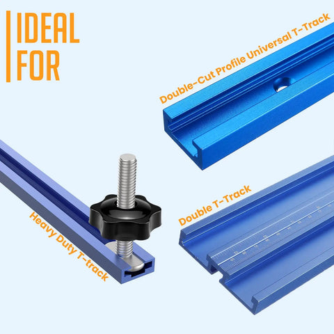 Ten Pack 1/4-20 T Track Knob Kit With 1-1/4 Inch T-Slot Bolts, Star Knobs And Washers For Woodworking Jigs And Fixtures, Easy DIY Setup