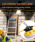 3 Prong 50 Ft Led Construction String Lights With 5 Heads 100 Watts Total 10 Watts Per Lamp 5000 Lumens Output on job site