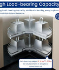 Two Tier Rotating Corner Cabinet Shelf With 360 Degree Swivel For Kitchen Pantry And Bathroom Storage No Fuss Non Slip Lazy Susan Rack with weights