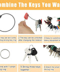 Image showing 58 Piece Heavy Equipment Keys Set For Excavators, Loaders, Backhoes, Skid Steers, Dozers and more with key ring setup.
