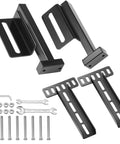 Heavy Duty Adjustable Headboard Bracket Kit In Sleek Black Metal Wall Mounting Hardware For Any Standard Bed Frame Universal Zero Gap Design Grips Solid And Hangs Tight Without Snagging Frames Reinforced Steel Bedroom Essential.