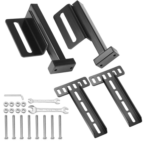Heavy Duty Adjustable Headboard Bracket Kit In Sleek Black Metal Wall Mounting Hardware For Any Standard Bed Frame Universal Zero Gap Design Grips Solid And Hangs Tight Without Snagging Frames Reinforced Steel Bedroom Essential.