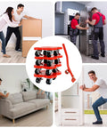 No Sweat Heavy Duty Furniture Mover Sliders With Braked Swivel Wheels And 360 Degree Turn Anti Grip Footpads For Gliding Couches Fridges Cabinets And Massive Loads Up to 1100 Lbs Fast with people moving furniture.