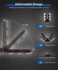 Infrared Sensor LED Garage Light 60W 480W Equivalent Deformable Ceiling Light With Four Adjustable Panels 5000K Daylight