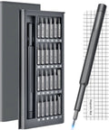 25-In-1 Mini Precision Screwdriver Set, open case showing 24 bits including Torx, Hex, Phillips, with magnetic mat, for electronics and gadgets.