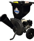 Gas Powered Wood Chipper Leaf Shredder With Honda GX 4 HP Engine For Easy Yard Cleanup shown with heavy duty construction