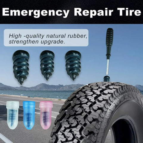 Self Service Tire Repair Screws And Plugs Kit With Screwdriver Three Sizes 100 Pcs For Puncture Repair On Cars Trucks And Trailers Rubber Nails And Plugs Pack Fast Tire Fix
