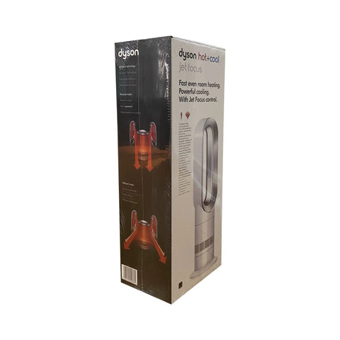 Box packaging of Hot And Cold Tower Bladeless Fan Heater AM09 White Silver Refurbished All In One Climate Control.