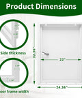 Product dimensions diagram of No Fuss 22X30 Drywall Access Panel With Heavy Duty Lock, Thick 1.2mm Rock Solid.